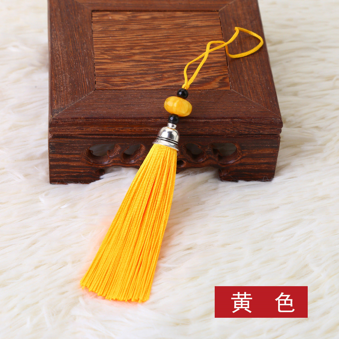 Wholesale Pumpkin Bead Ice Silk Tassel Polyester Metal Hat Pendant